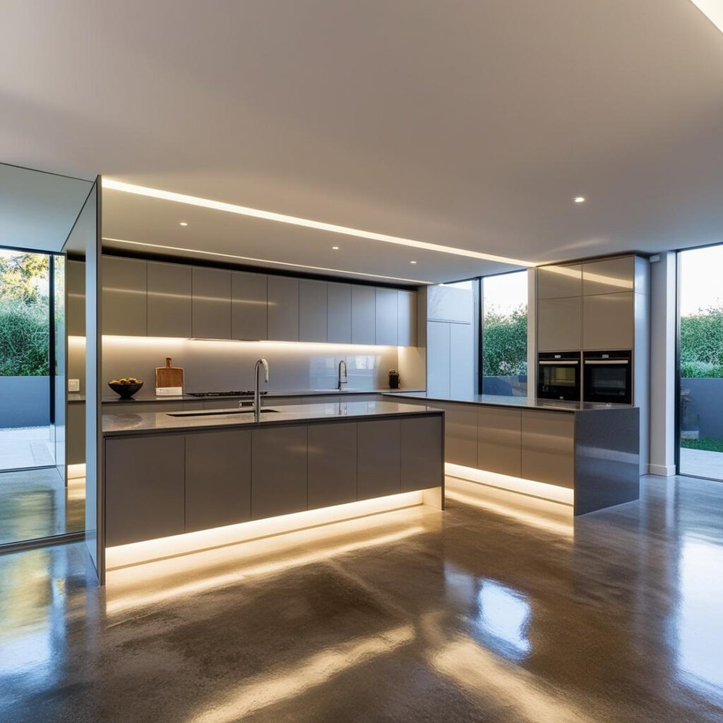 Otwarta Nowoczesna kuchnia z lustrami i oświetleniem led_20250109_204958_0000